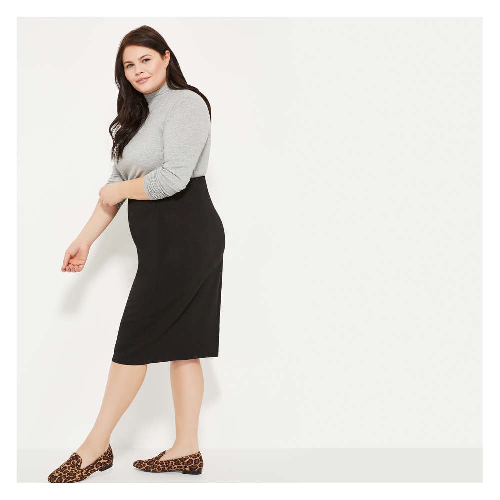 Khaki ponte hotsell knit pencil skirt